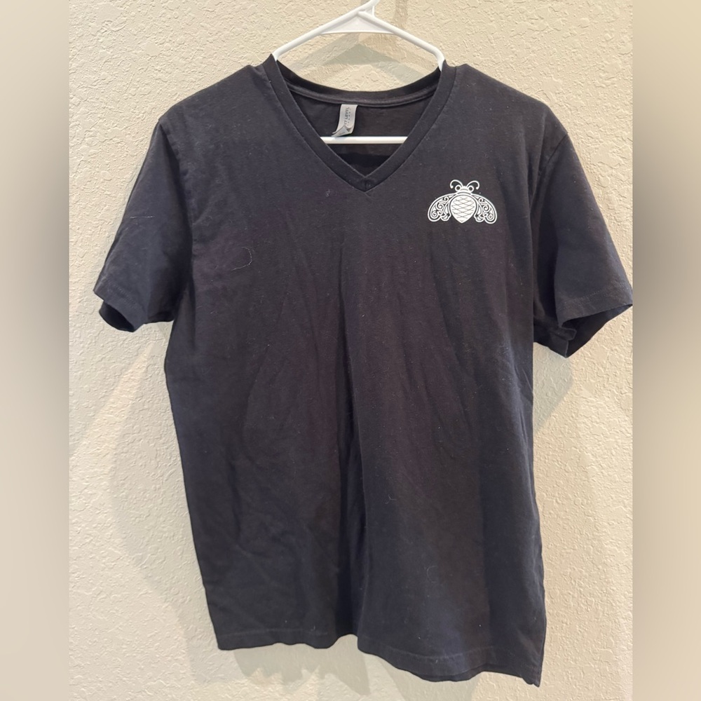 Black Patron Tequila V-Neck T-Shirt with White Design